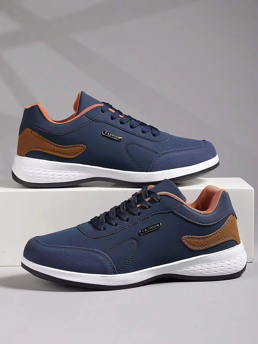 Men's Sports Sneakers, Fashionable Casual Lace-Up Skateboard Shoes, Personalized Street-Style Men's Footwear,Trainers